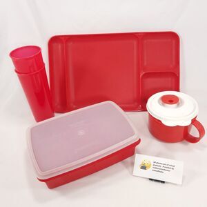 Tupperware Bundle #1535 Tray #767 Stow-N-Go #3155 Soup Mug #5107L Tumblers